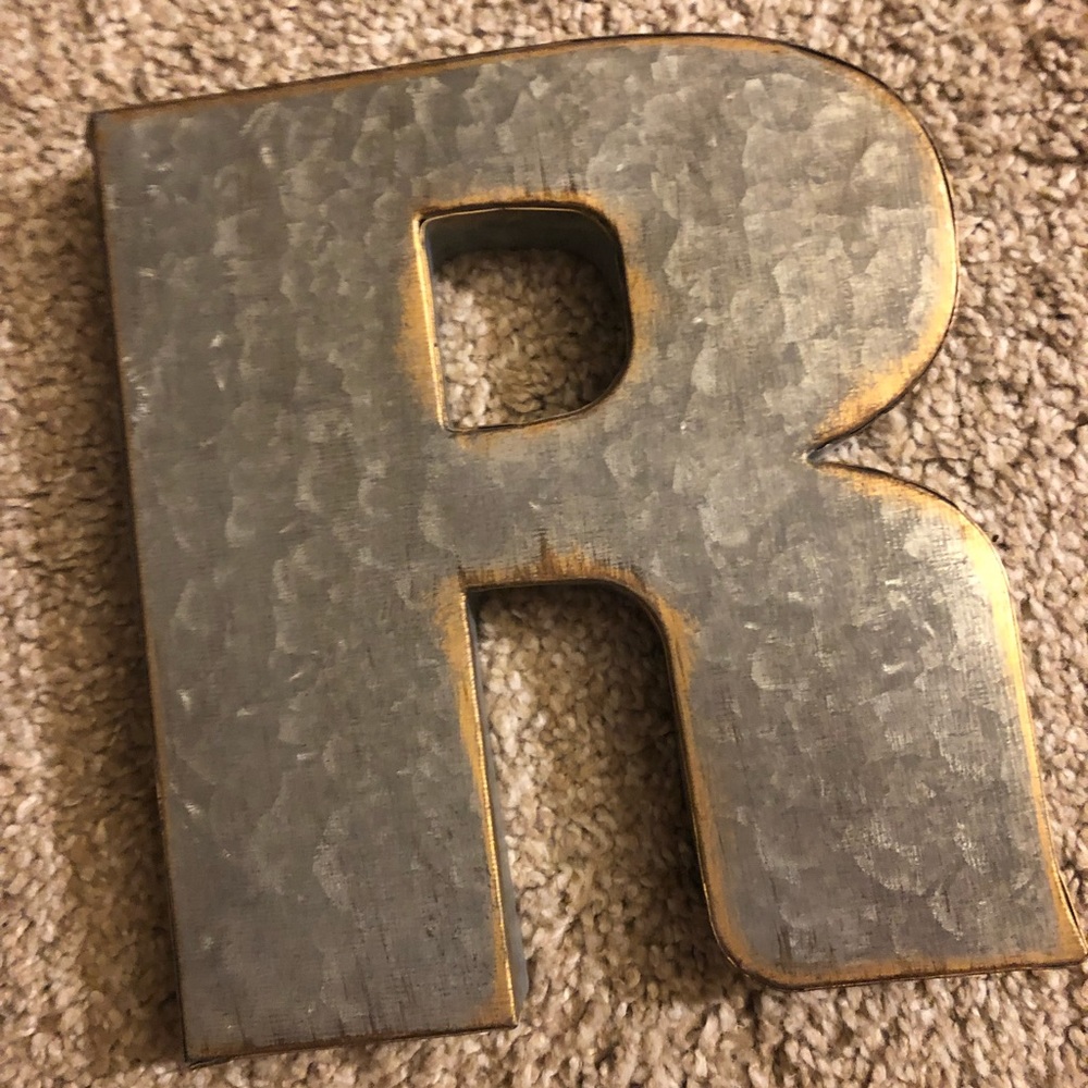 Letter R metal art